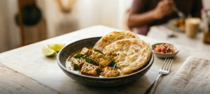 Plain Roti mit Curry nach Wahl
