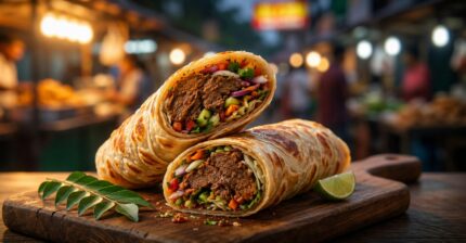 Rindfleisch-Wrap mit Barbecue-Sauce