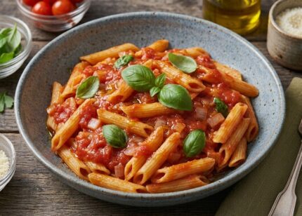 Penne with tomato sauce