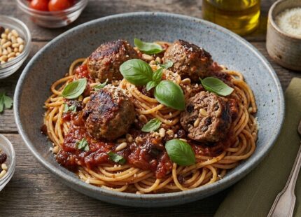 Spaghetti and Sicilian meat balls
